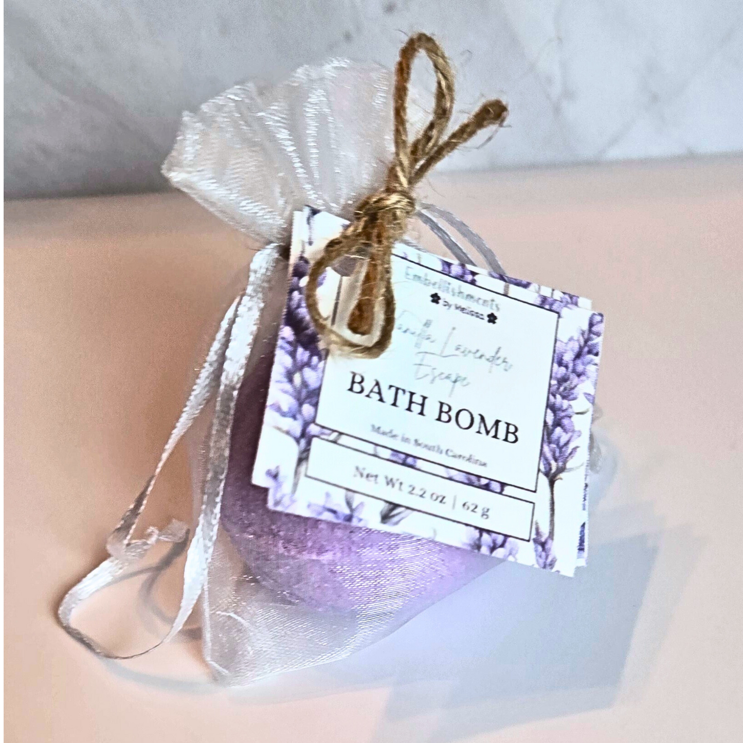 Vanilla Lavender Escape Bath Bomb – Perfect for Gift Boxes & Self-Care 2.2 oz (62 g)