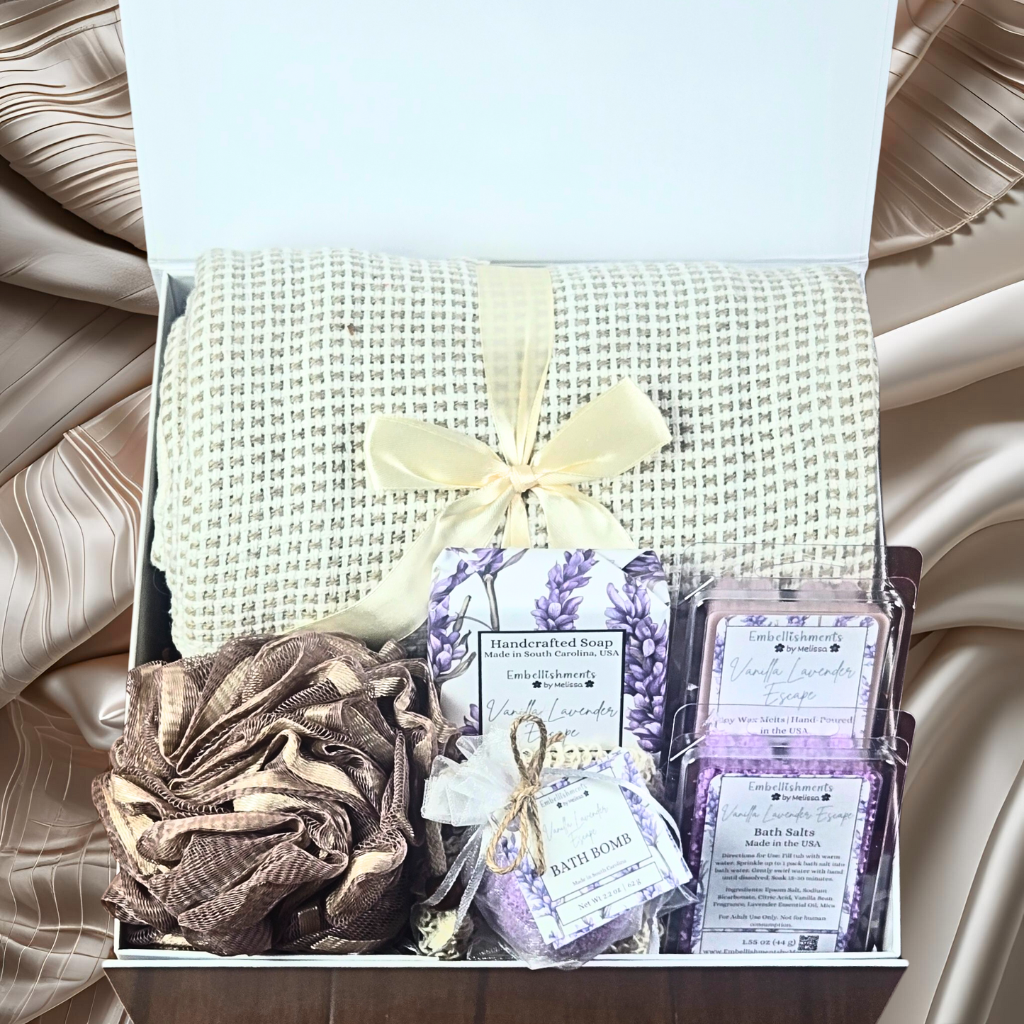 Personalized Vanilla Lavender Escape Gift Box – Luxurious Scented Gift Set | Perfect for Birthdays, Thank You, or Self-Care