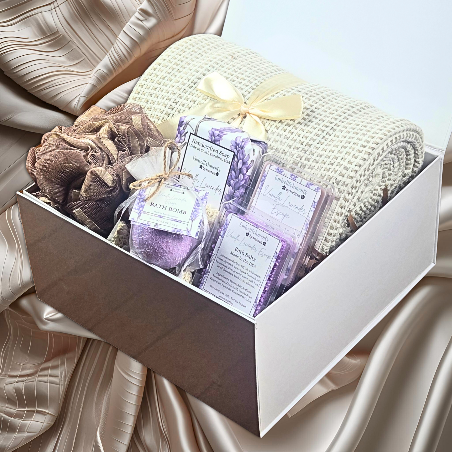 Personalized Vanilla Lavender Escape Gift Box – Luxurious Scented Gift Set | Perfect for Birthdays, Thank You, or Self-Care