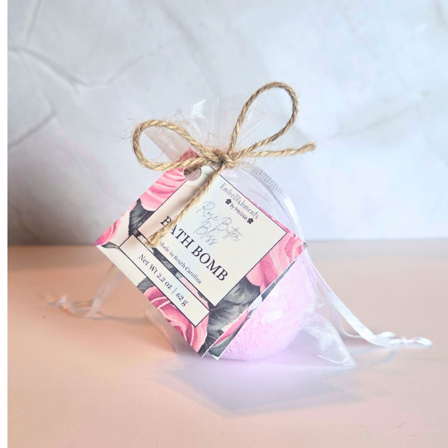 Rose Bliss Bath Bomb – Perfect for Gift Boxes & Self-Care 2.2 oz (62 g)