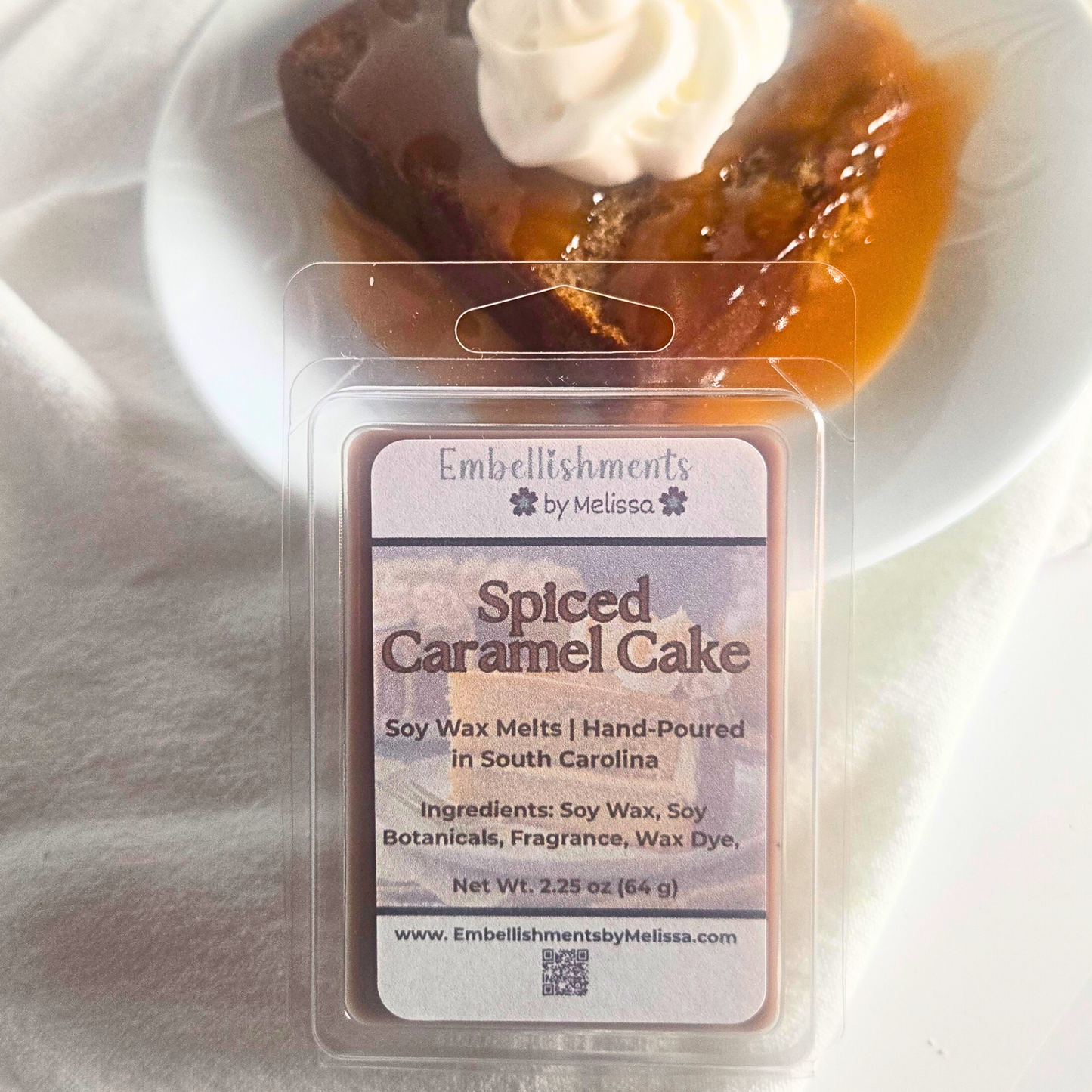Spiced Caramel Cake Soy Wax Melts – Warm Dessert Scent 2.25 oz (64 g)