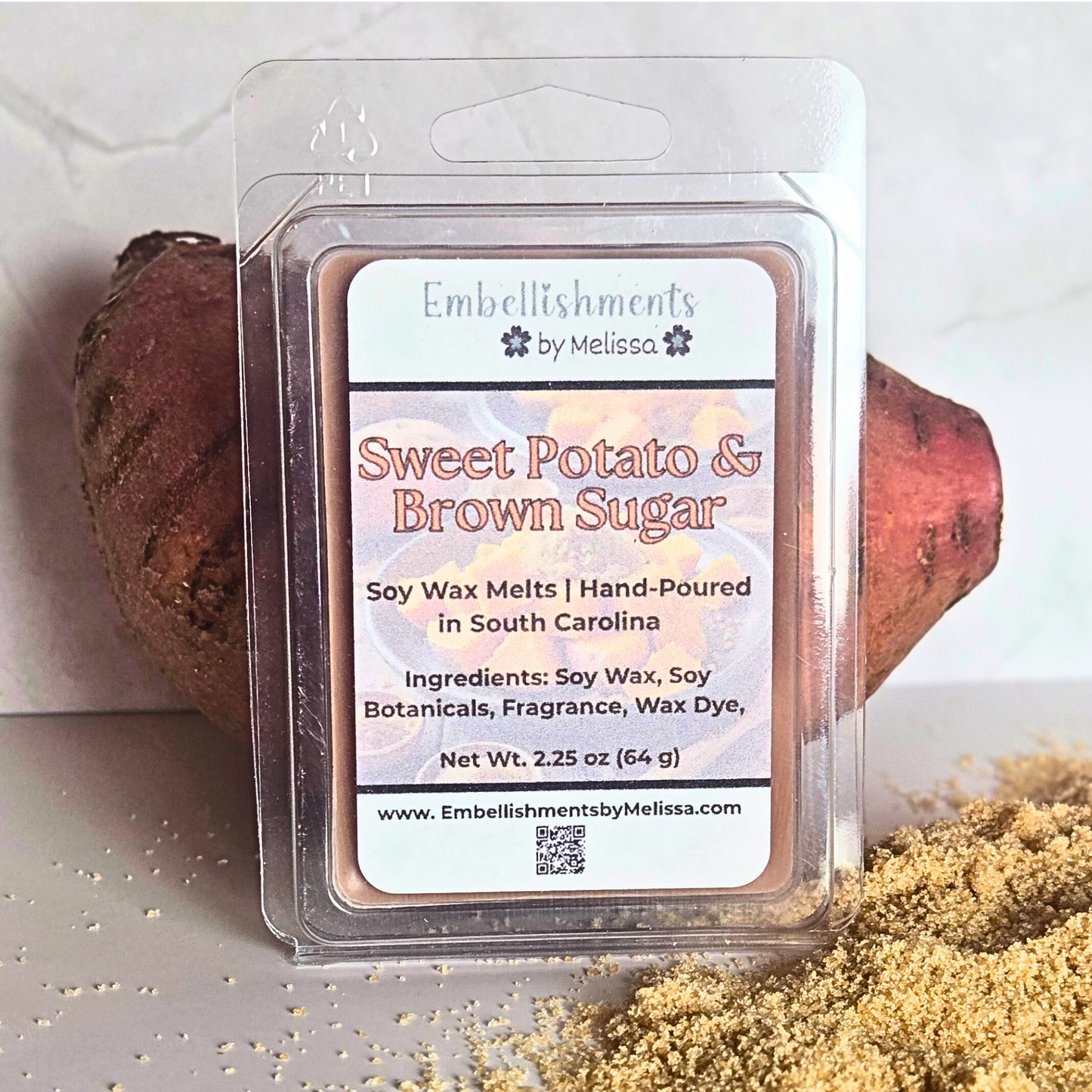 Sweet Potato & Brown Sugar Wax Melts – Fall Candle Alternative 2.25 oz (64 g)