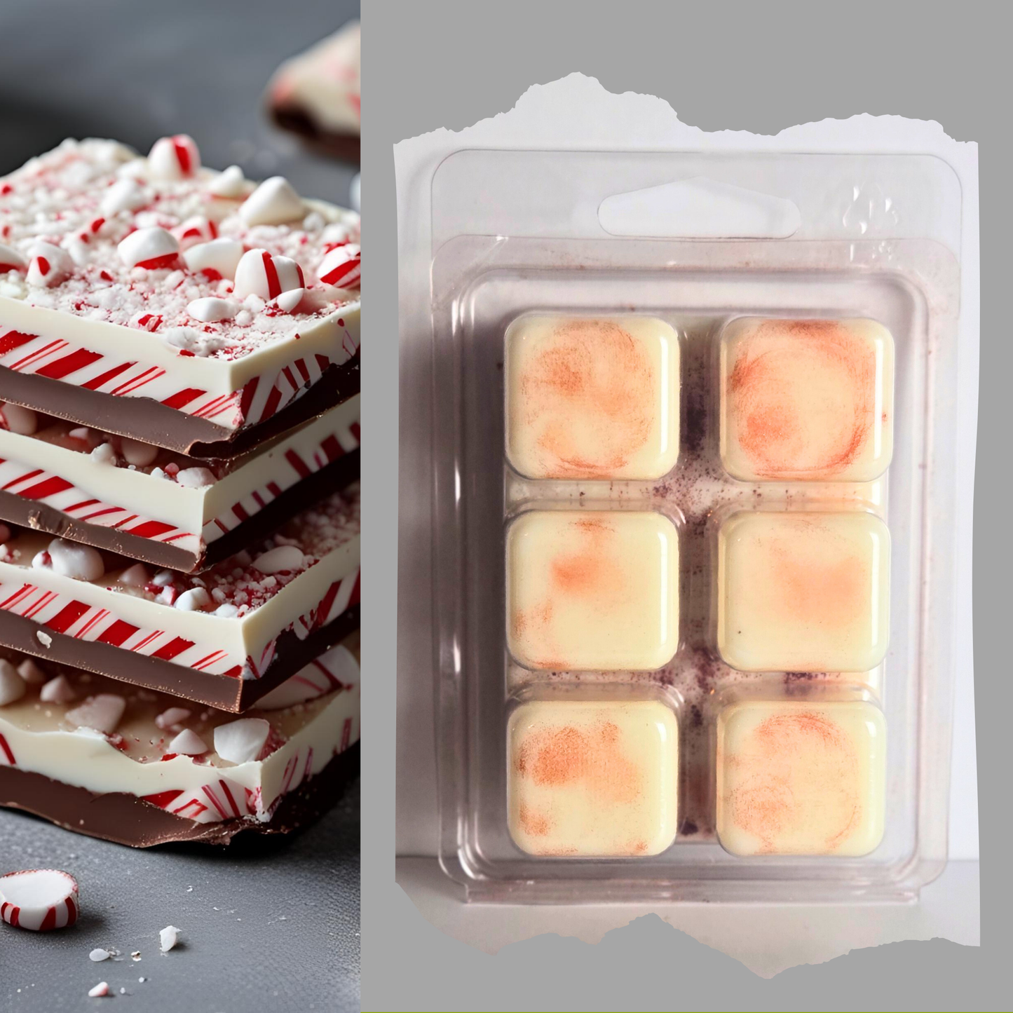 Peppermint Bark Soy Wax Melts – Holiday Candy Scent 2.25 oz (64 g)
