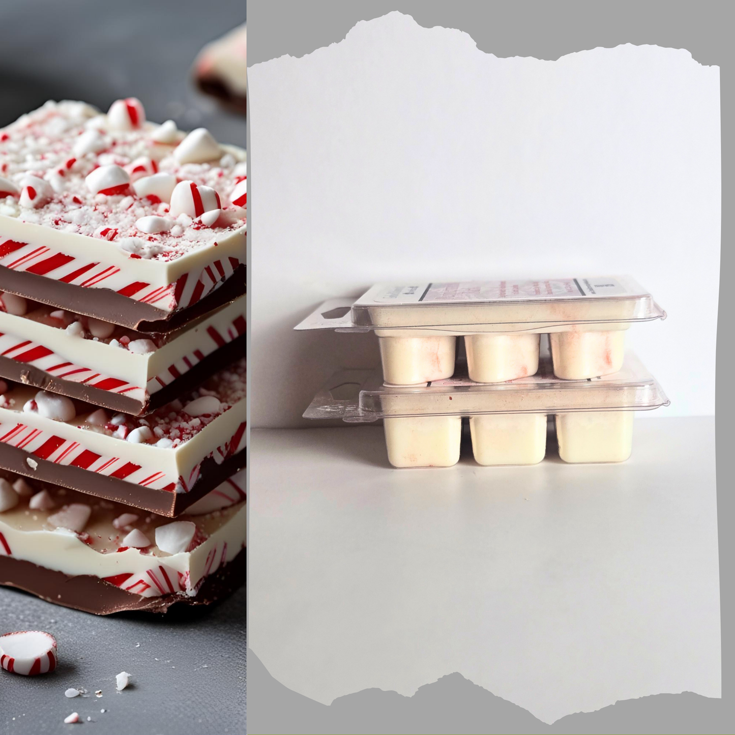 Peppermint Bark Soy Wax Melts – Holiday Candy Scent 2.25 oz (64 g)