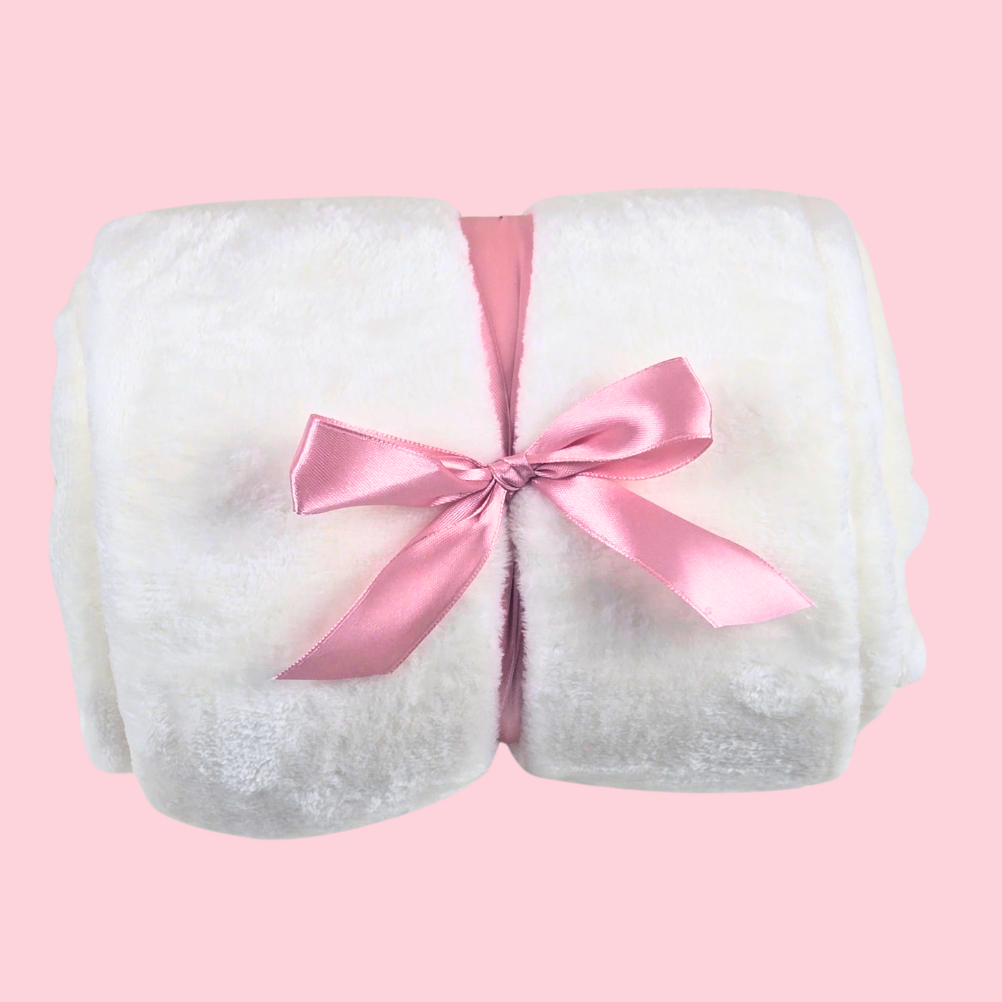 Rose-Themed Gift Box – White Blanket with Pink Ribbon, Pink Socks, Rose Soap & Cute Mug | Cozy Self-Care Set