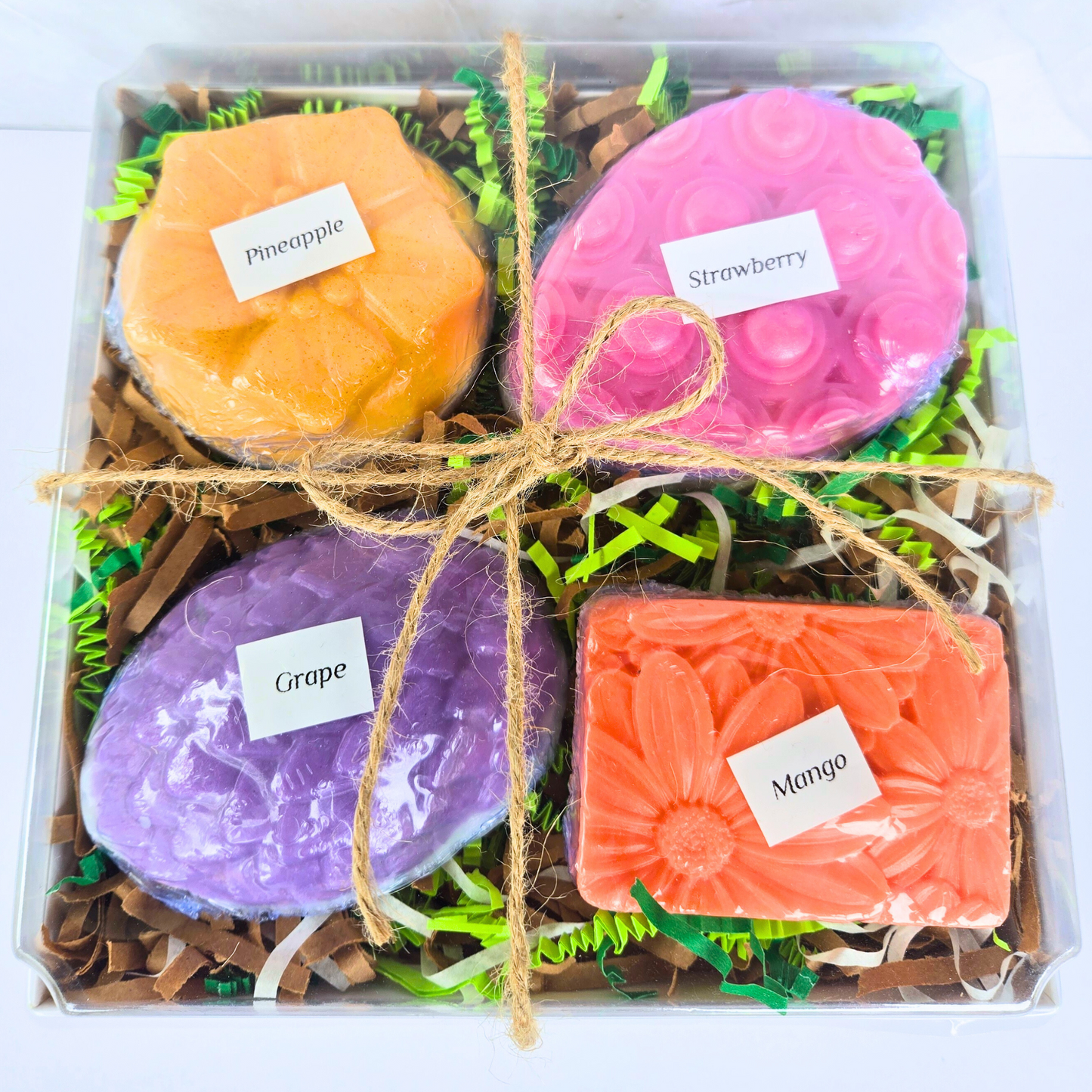 4-Pack Handmade Easter Soaps - Grape, Strawberry, Mango & Pineapple (13 oz)