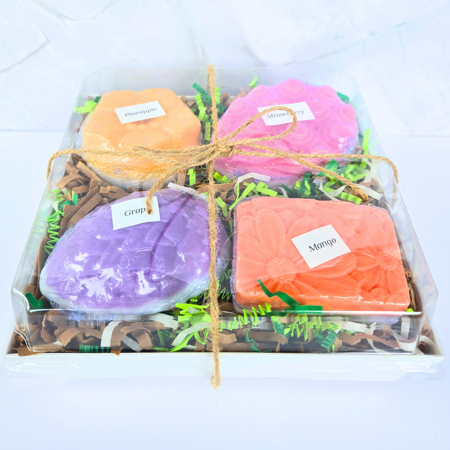 4-Pack Handmade Easter Soaps - Grape, Strawberry, Mango & Pineapple (13 oz)