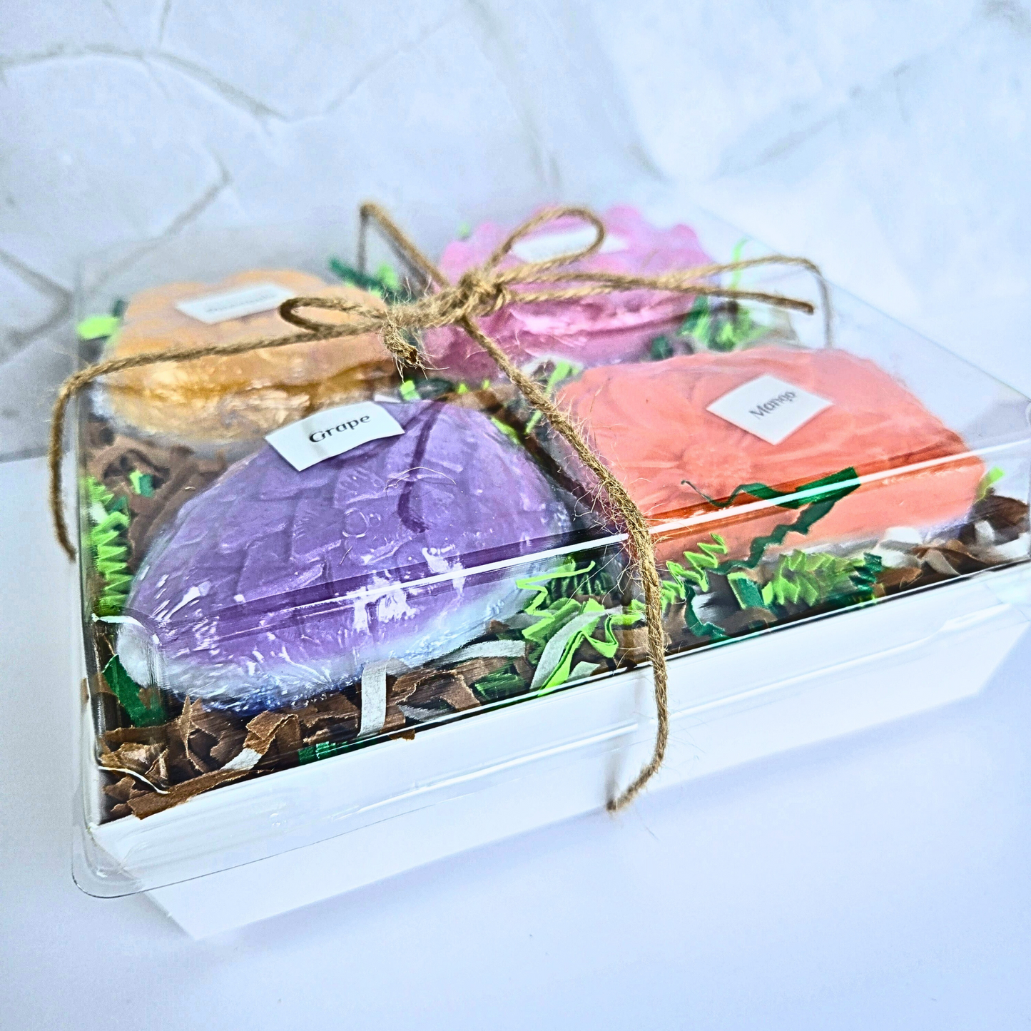 4-Pack Handmade Easter Soaps - Grape, Strawberry, Mango & Pineapple (13 oz)
