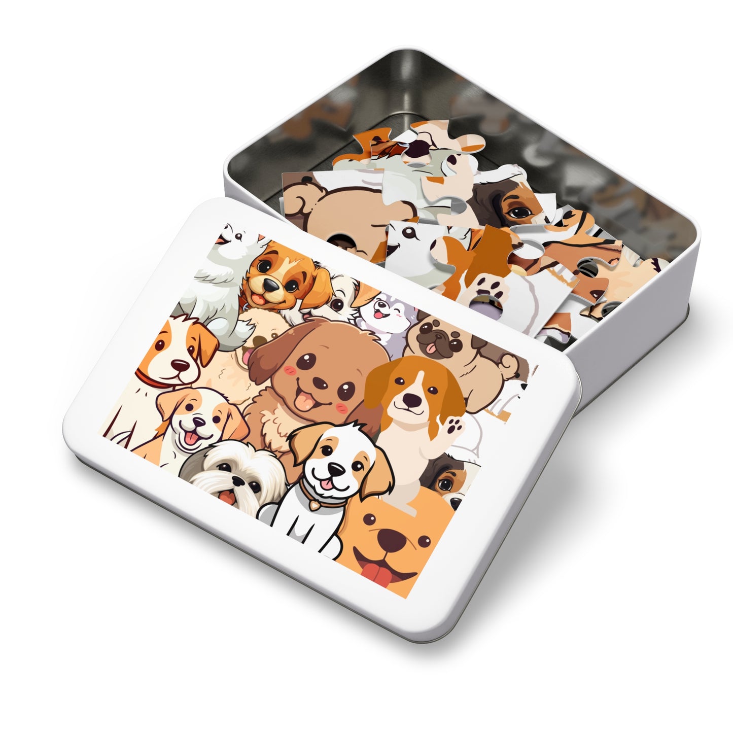 Puppy Jigsaw Puzzle 30- piece, side view.