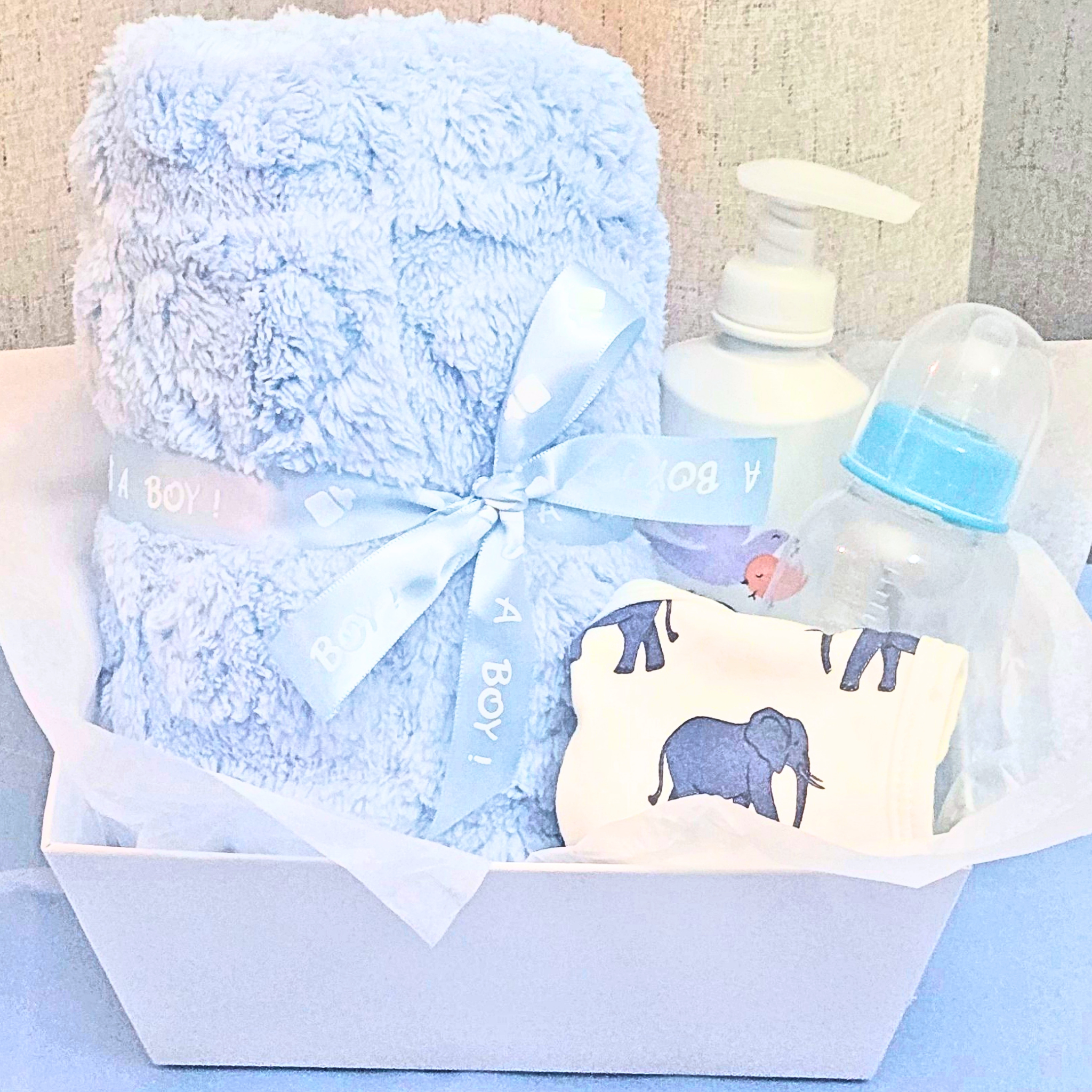 New Baby Boy Shower Gift Basket – Adorable Welcome Baby Gift