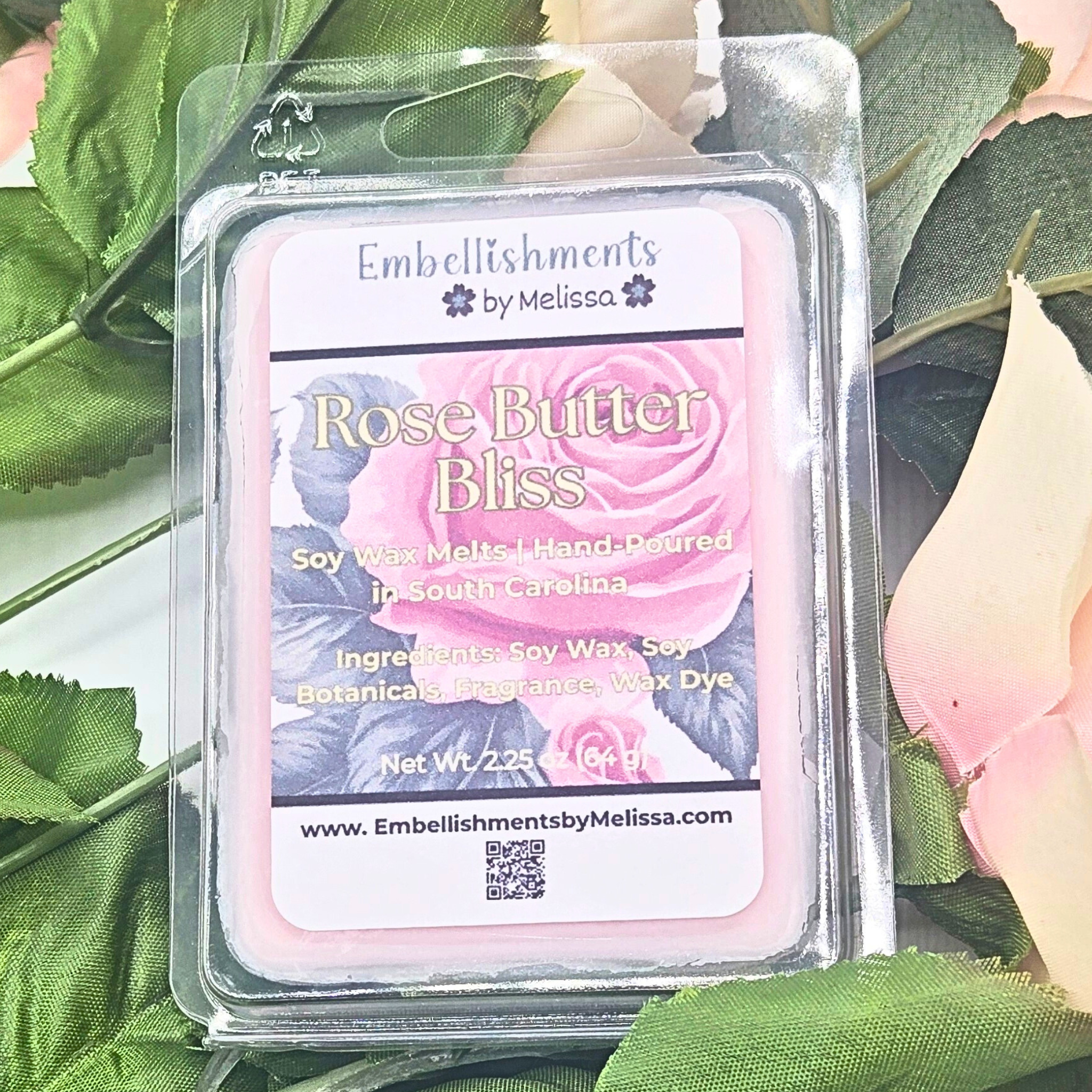 Rose Butter Bliss Soy Wax Melts – Romantic Floral Rose Scent | Perfect for Relaxation & Gifting 2.25 oz (64 g)