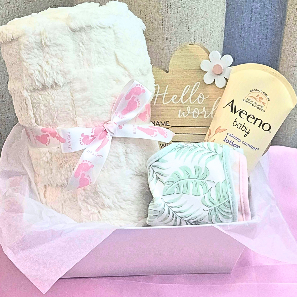 New Baby Girl Shower Gift Basket – Adorable Welcome Baby Gift