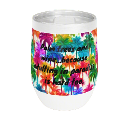Tropical Bliss Palm Tree Wine Tumbler - Sip in Paradise!