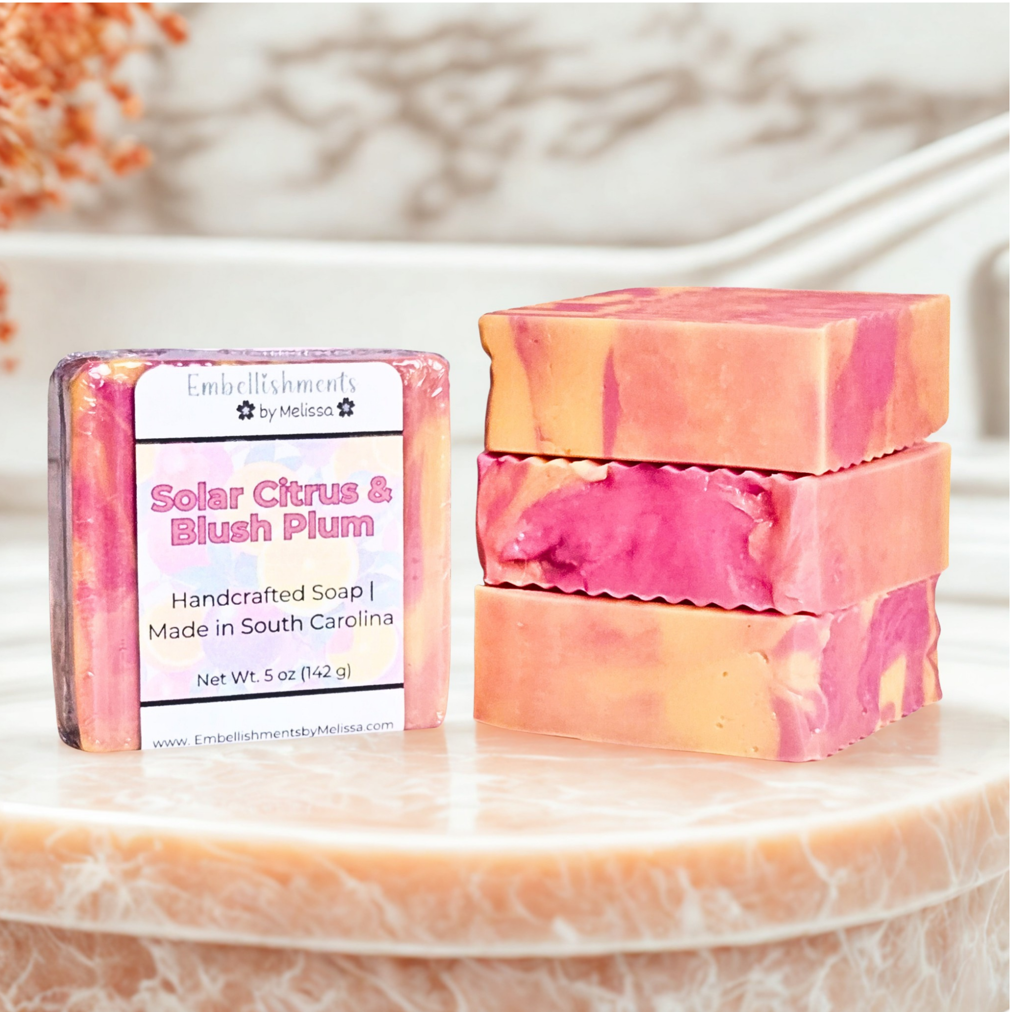Solar Citrus & Plum Goat Milk Soap Bar – Handmade with Fruity Fragrance (5 oz)