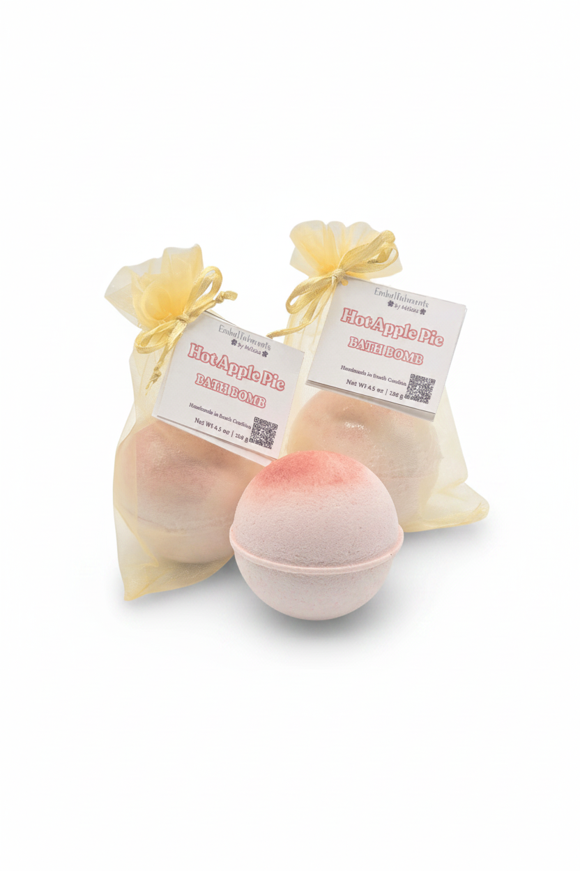 Hot Apple Pie Bath Bomb – Fall Apple Cinnamon Scented Bath Bomb