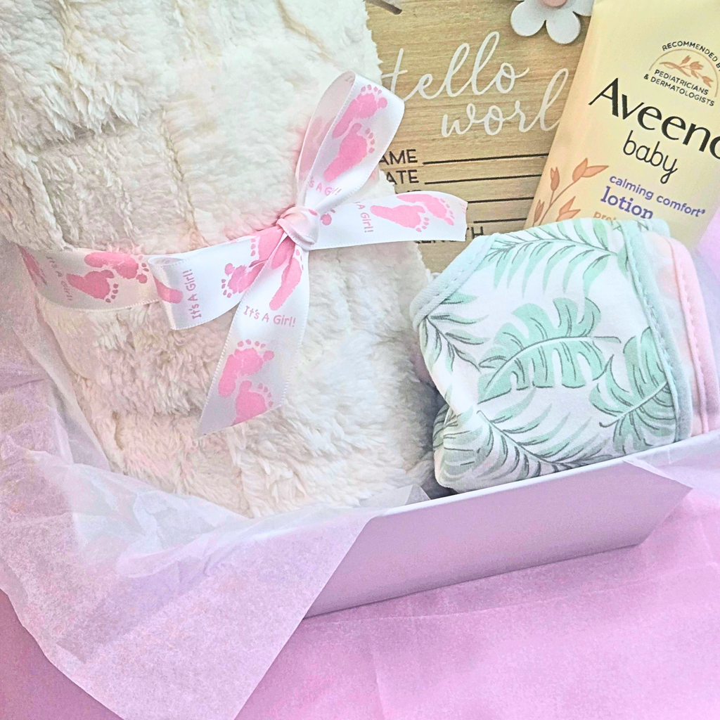 New Baby Girl Shower Gift Basket – Adorable Welcome Baby Gift