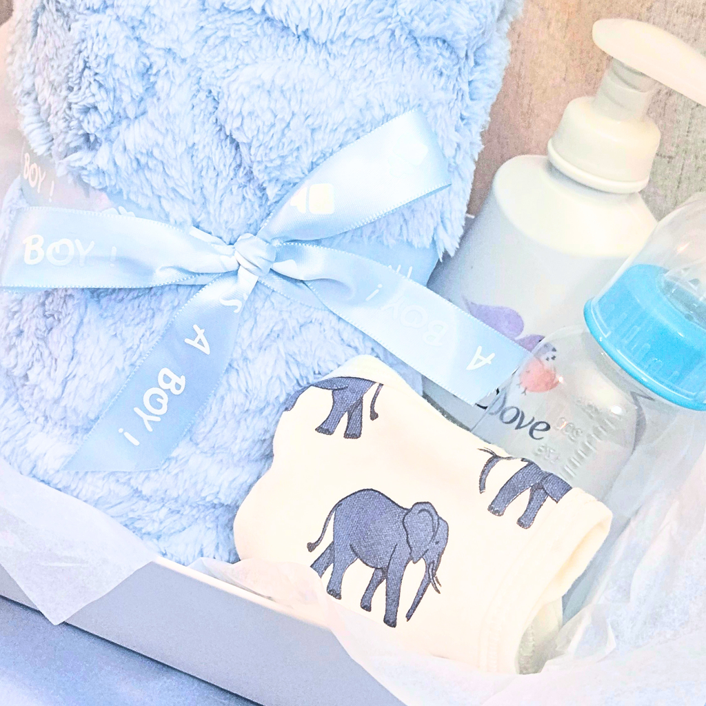 New Baby Boy Shower Gift Basket – Adorable Welcome Baby Gift