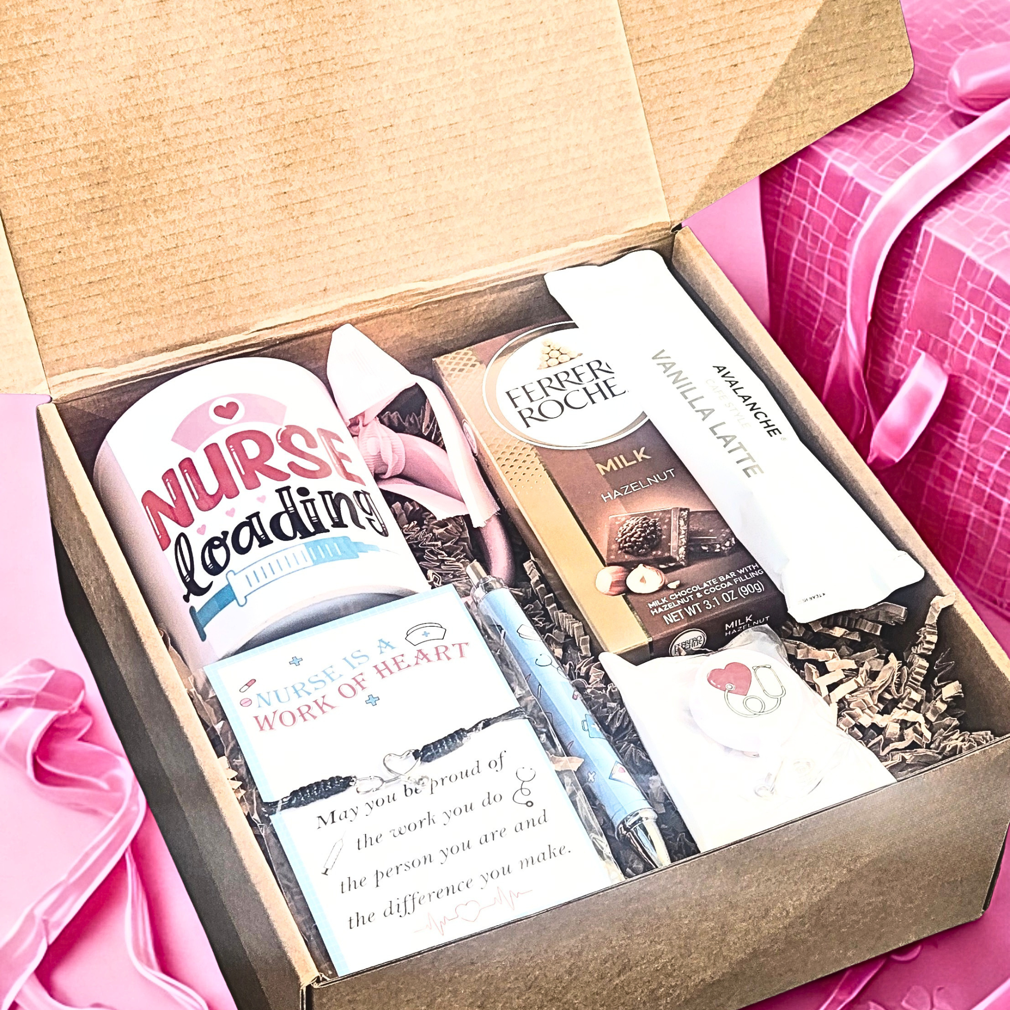 Nurse Graduation Gift Set – Nurse Mug, Bracelet, Pen, Latte & Ferrero Rocher Chocolate Bar