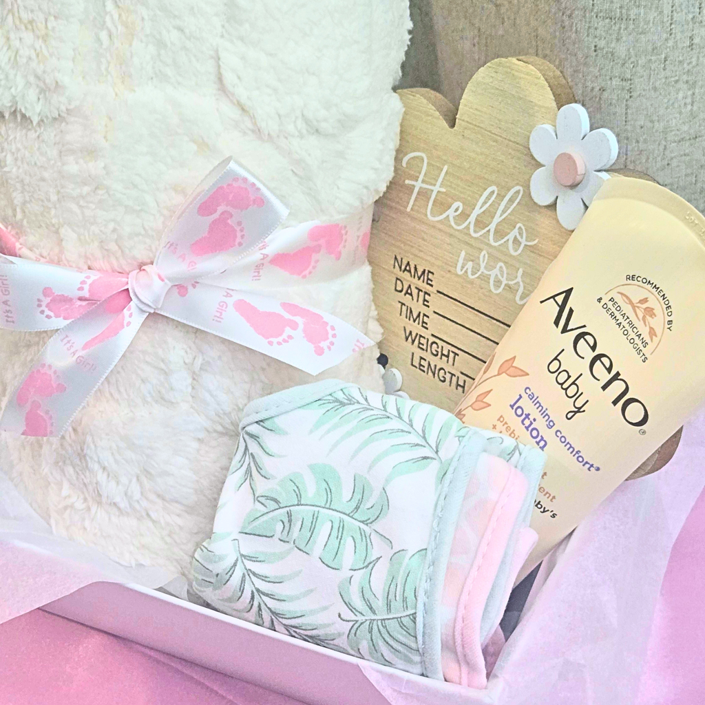 New Baby Girl Shower Gift Basket – Adorable Welcome Baby Gift