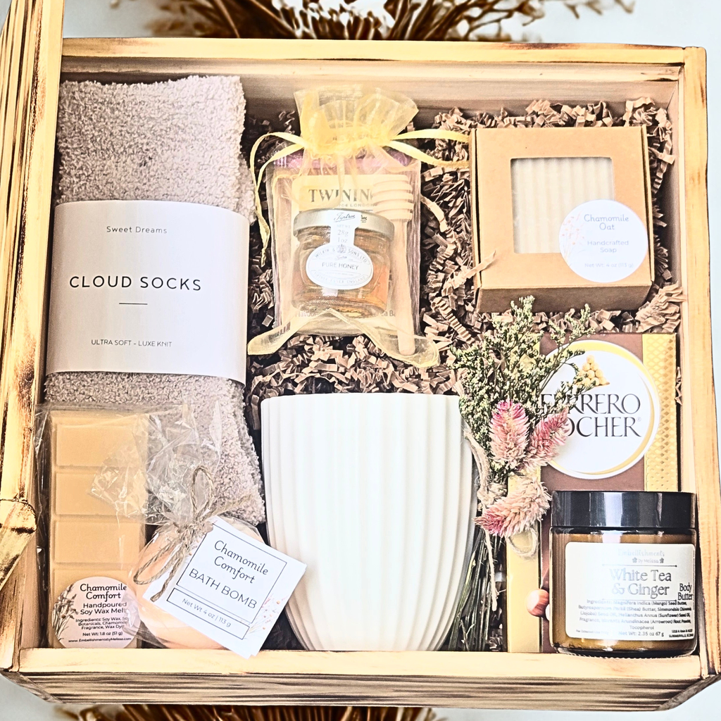 Luxury Self Care Gift Set for Women in Wooden Keepsake Box