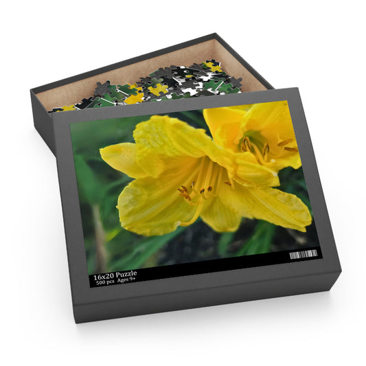 Day Lily Jigsaw Puzzle for family fun or as a gift, front view.