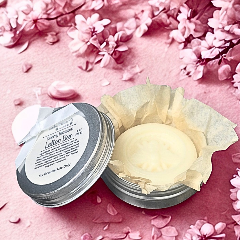 Solid Lotion Bar – Thoughtful Skincare Gift, 1 oz (Cherry Blossom Scent)