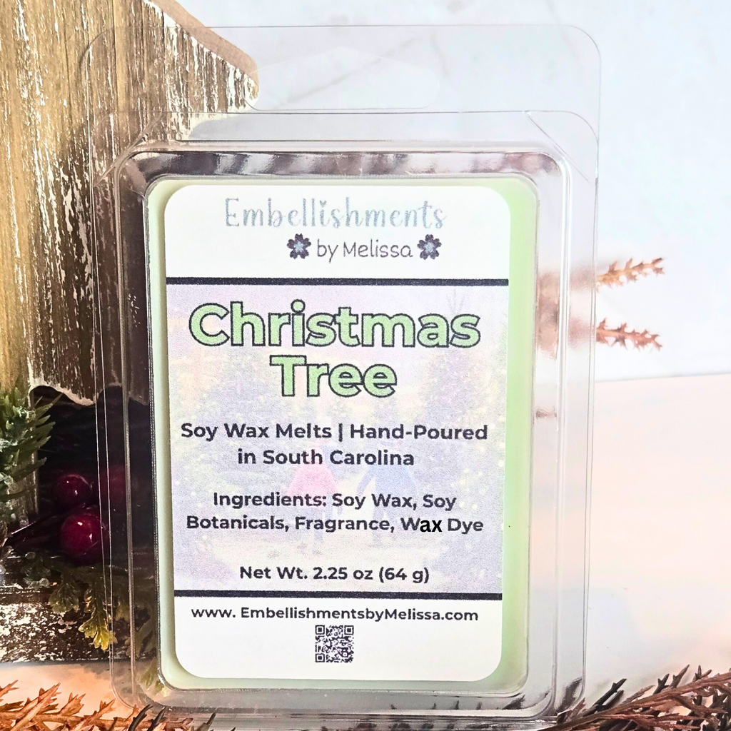 Christmas Tree Scented Soy Wax Melts – Pine Holiday Home Fragrance 2.25 oz (64 g)