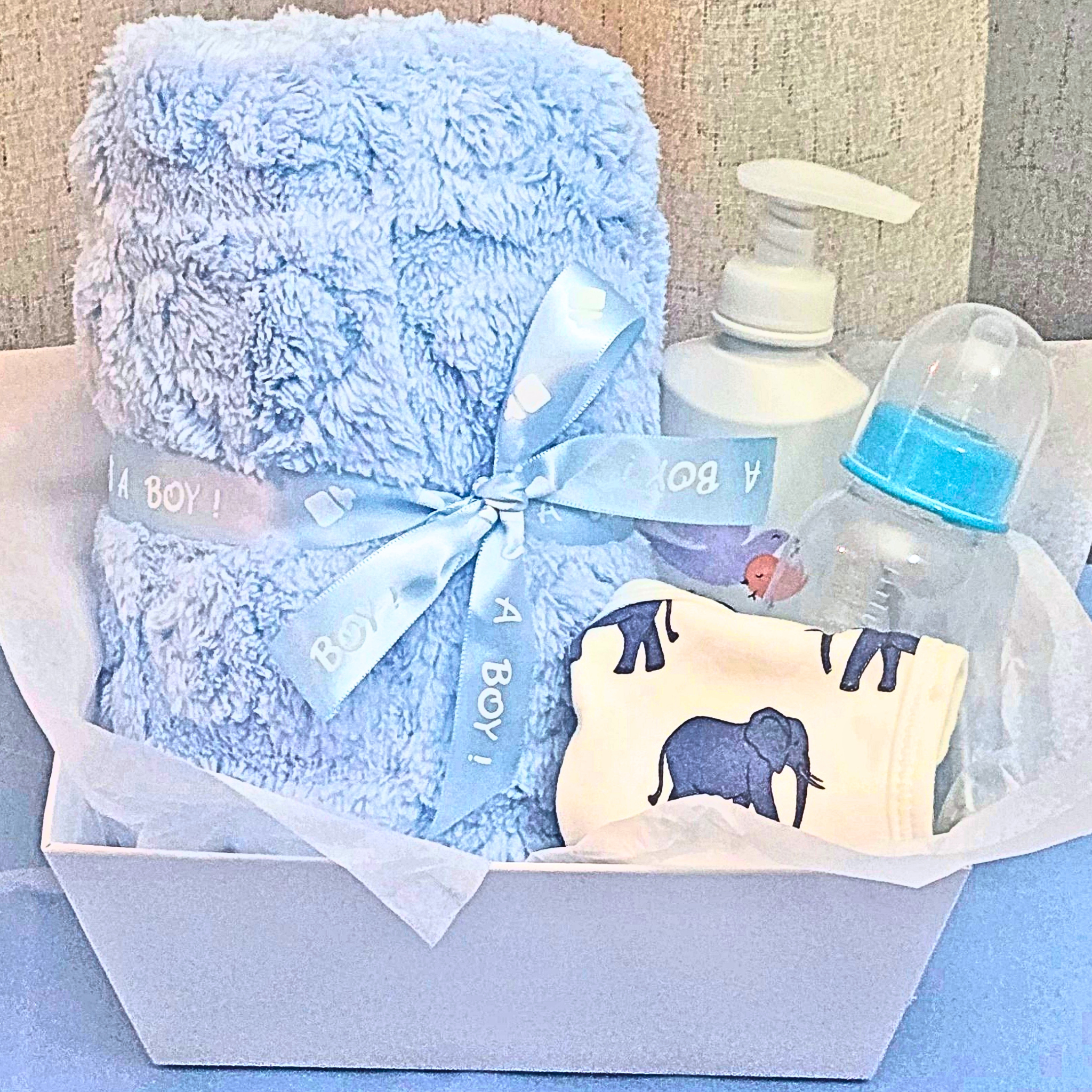 New Baby Boy Shower Gift Basket – Adorable Welcome Baby Gift