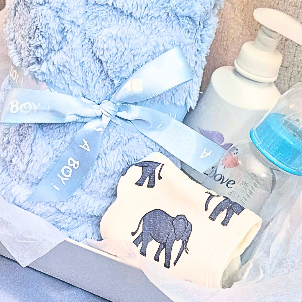 New Baby Boy Shower Gift Basket – Adorable Welcome Baby Gift