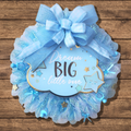 Blue baby boy wreath for baby shower, nursery or front door.