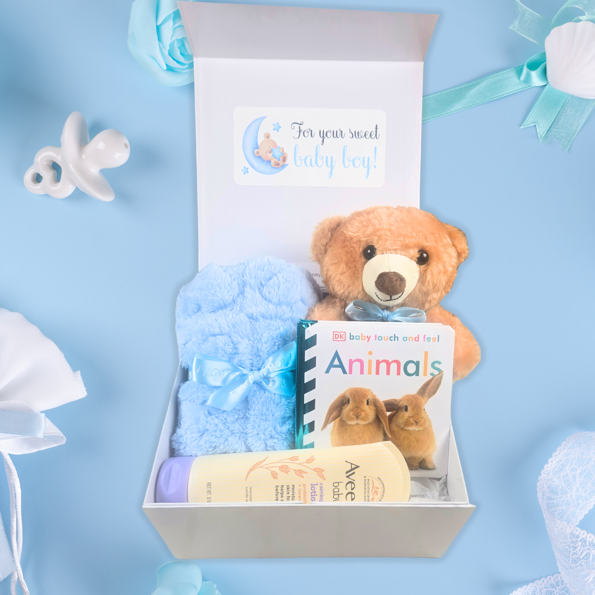 Baby shower gift box for boy.