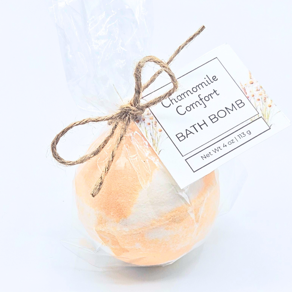 Chamomile Bath Bomb – Calming Bath Fizz Gift for Relaxation & Self-Care 4 oz (113 g)