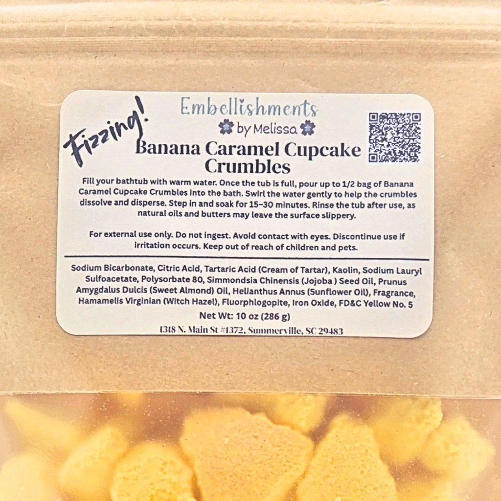Banana Caramel Cupcake Bath Crumbles | Sweet Bakery Bath Soak