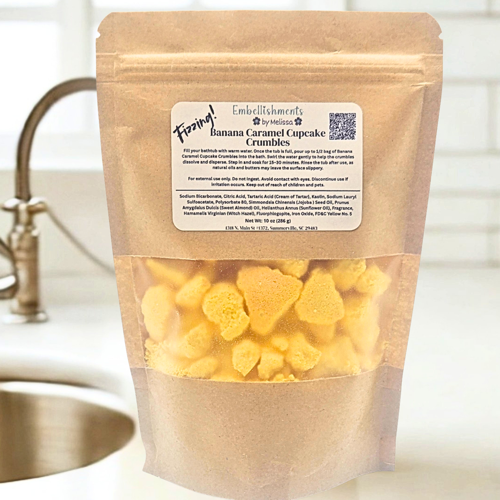 Banana Caramel Cupcake Bath Crumbles | Sweet Bakery Bath Soak