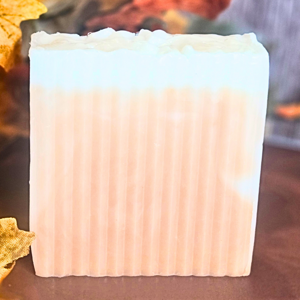 Pumpkin-scented goat milk soap packaged for fall gift giving.