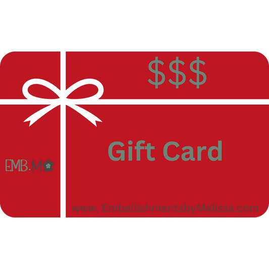 Gift card, front view.