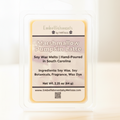 Soy wax melt package labeled 'Marshmallow Pumpkin Latte' with decorative elements.