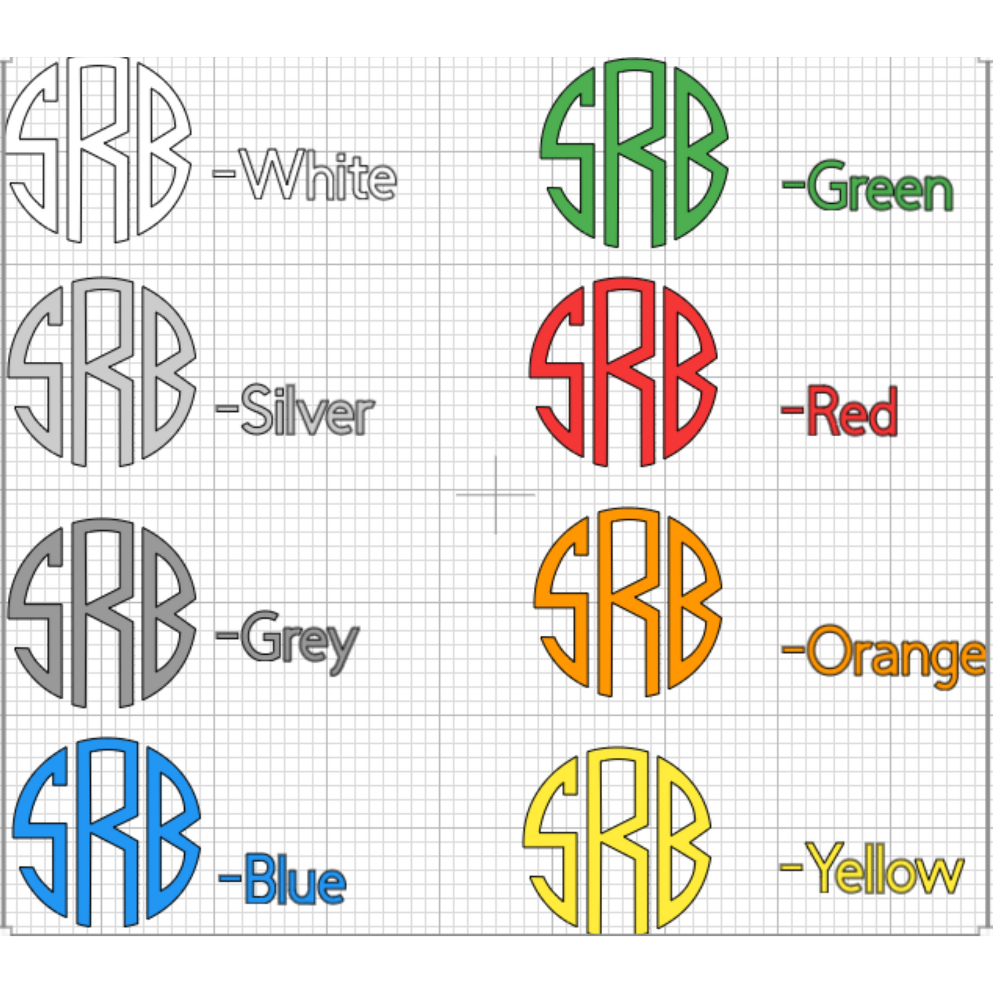 Color chart for monogram.