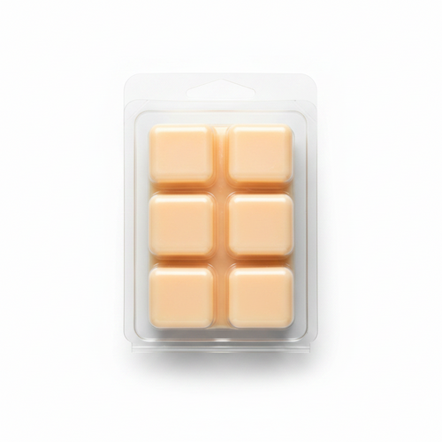 Close-up of pumpkin cinnamon bun scented wax cubes made of natural soy wax, back view.