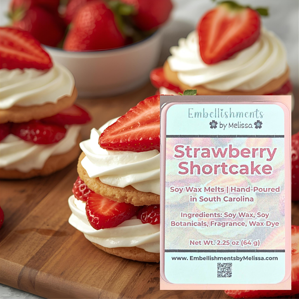 Strawberry Shortcake Soy Wax Melt – Sweet Dessert Scented Wax for Home Fragrance 2.25 oz (64 g)