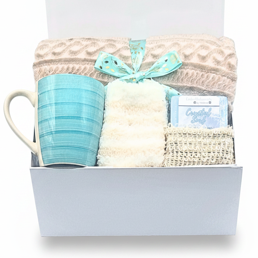 Cozy Gift Box for Her Blanket Mug and Relaxation Gifts