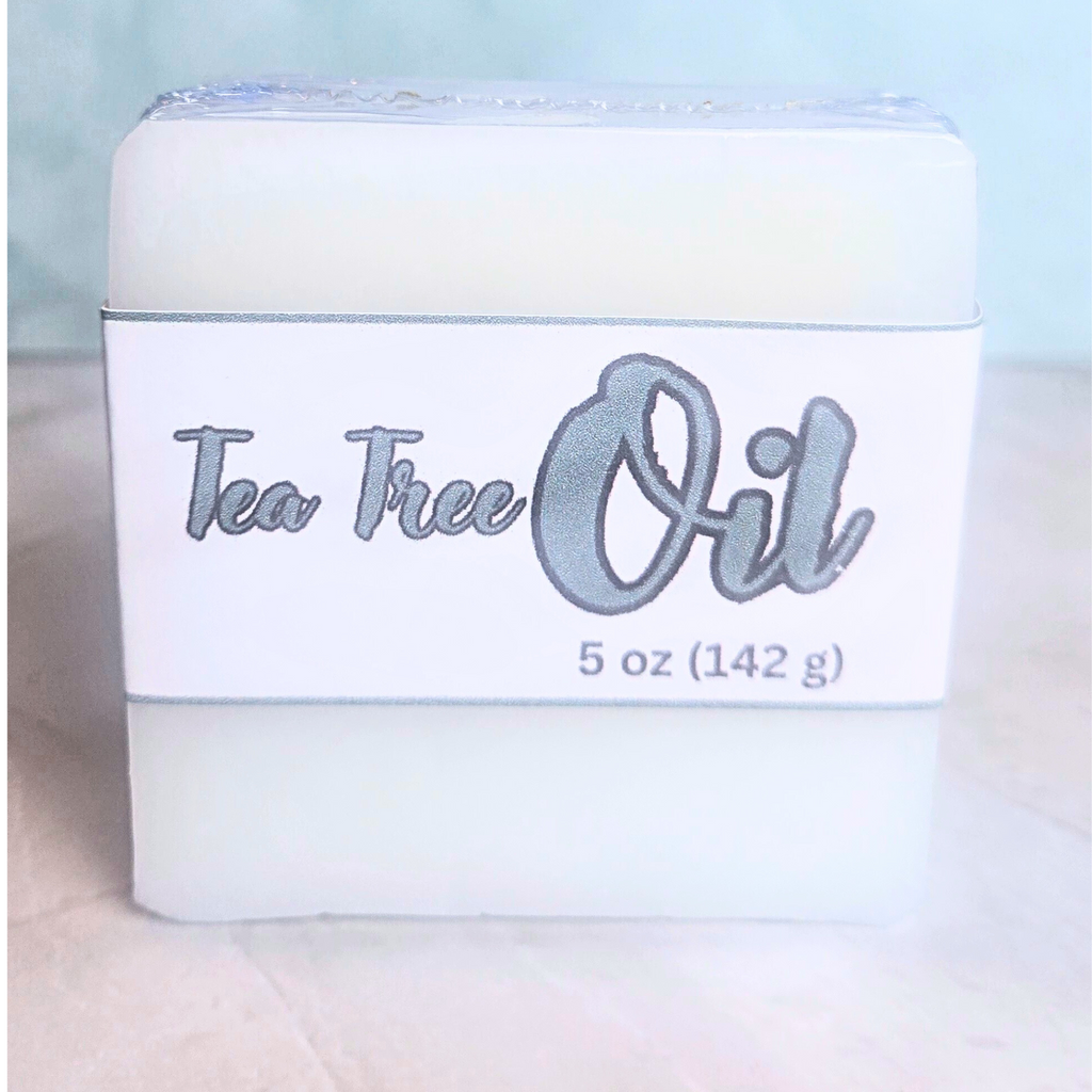 Handmade tea tree oil and goat milk bar for face and body.