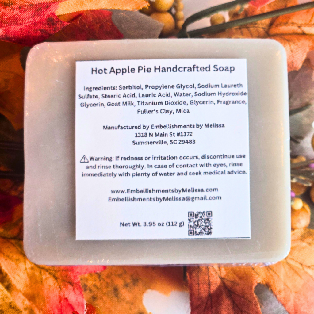 Hot Apple Pie Handcrafted Soap – Warm, Spiced Fall Scented Bar (3.95 oz)