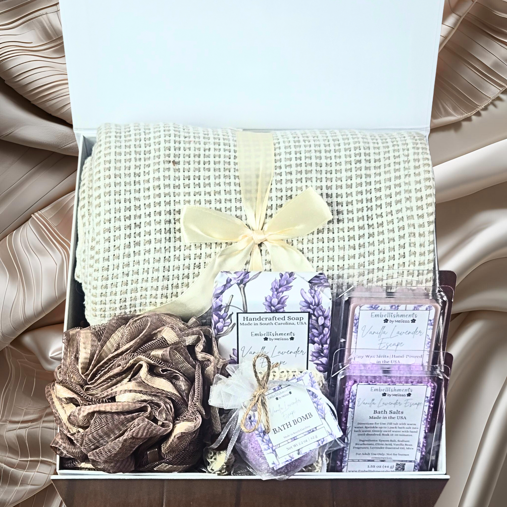 Personalized Vanilla Lavender Escape Gift Box – Luxurious Scented Gift Set | Perfect for Birthdays, Thank You, or Self-Care