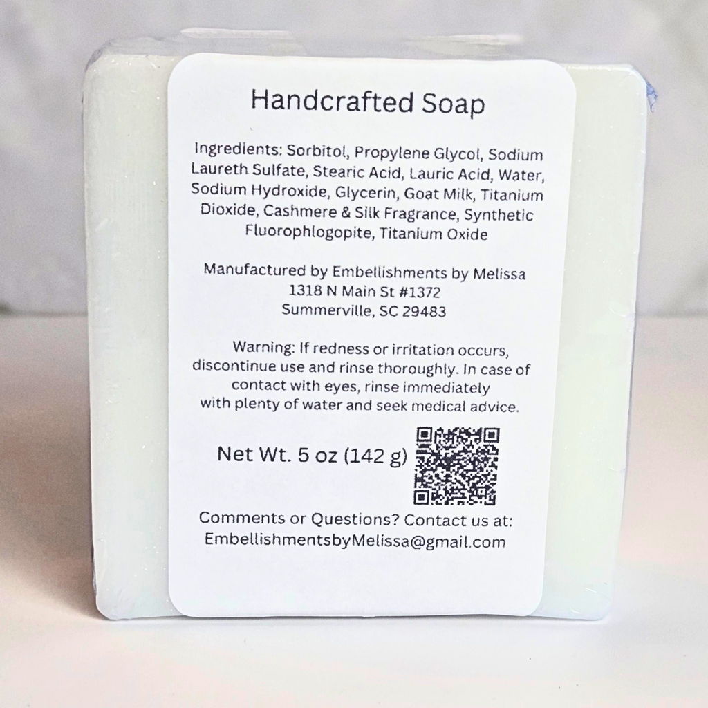 Handcrafted Cashmere & Silk Goat Milk Soap – Luxurious Skin Care Bar (5 oz)