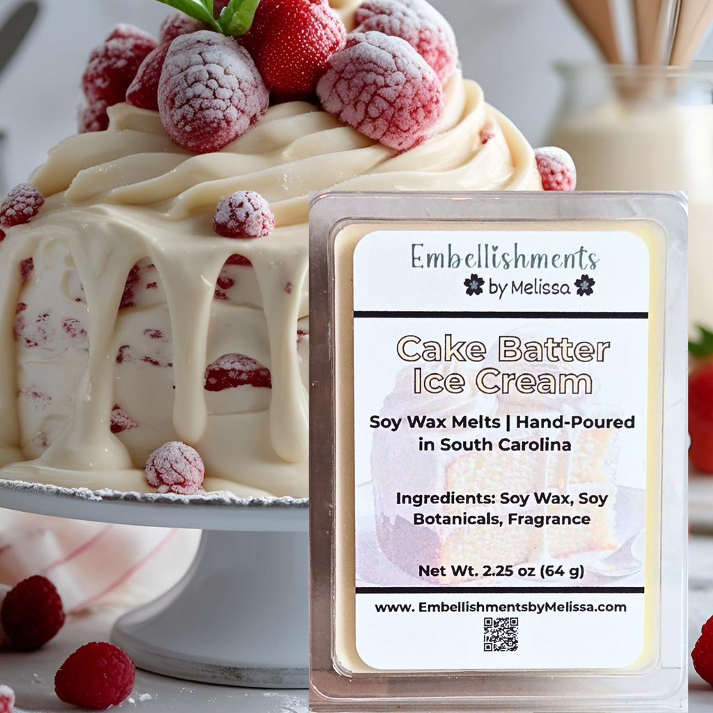 Cake Batter Ice Cream Soy Wax Melts – Sweet Vanilla Dessert Scent 2.25 oz (64 g)