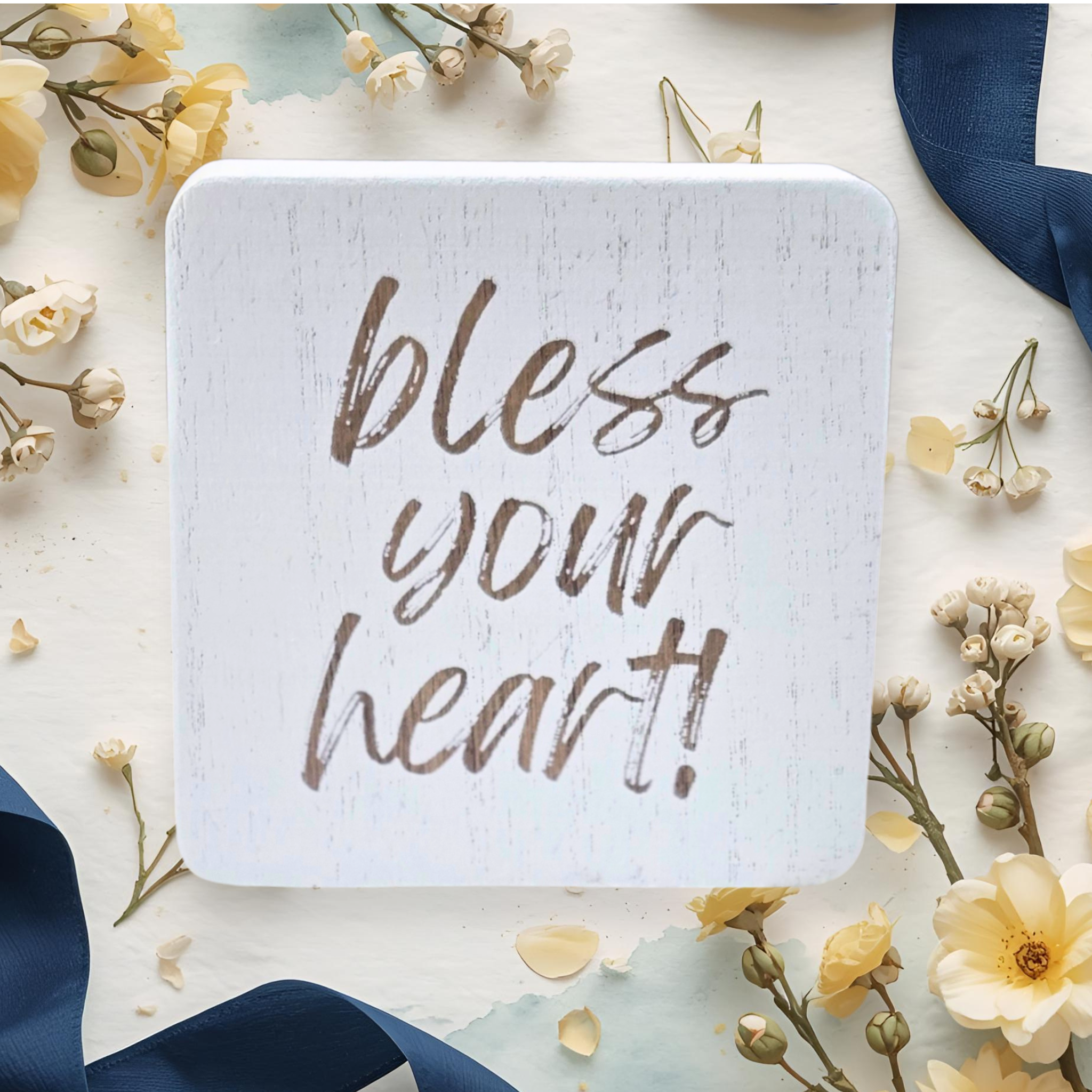 Southern Hospitality Gift Box – Cozy Navy Throw, Floral Mug, ‘Bless Your Heart’ Decor, Fuzzy Socks & Chocolates