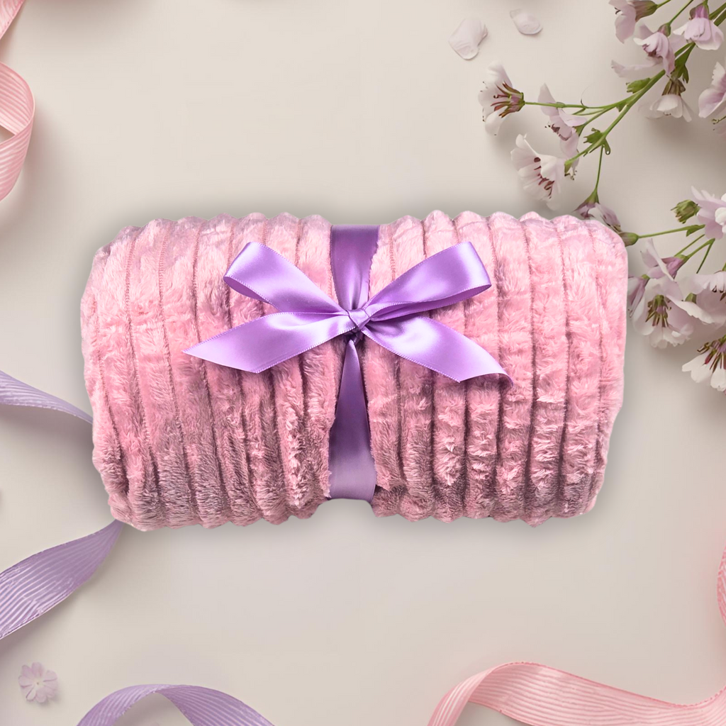 Luxury Birthday Gift Box for Her – Pink Throw, Lavender Ribbon, Birthday Cake Truffles, Bath Bomb, Soap, Wax Melts & More