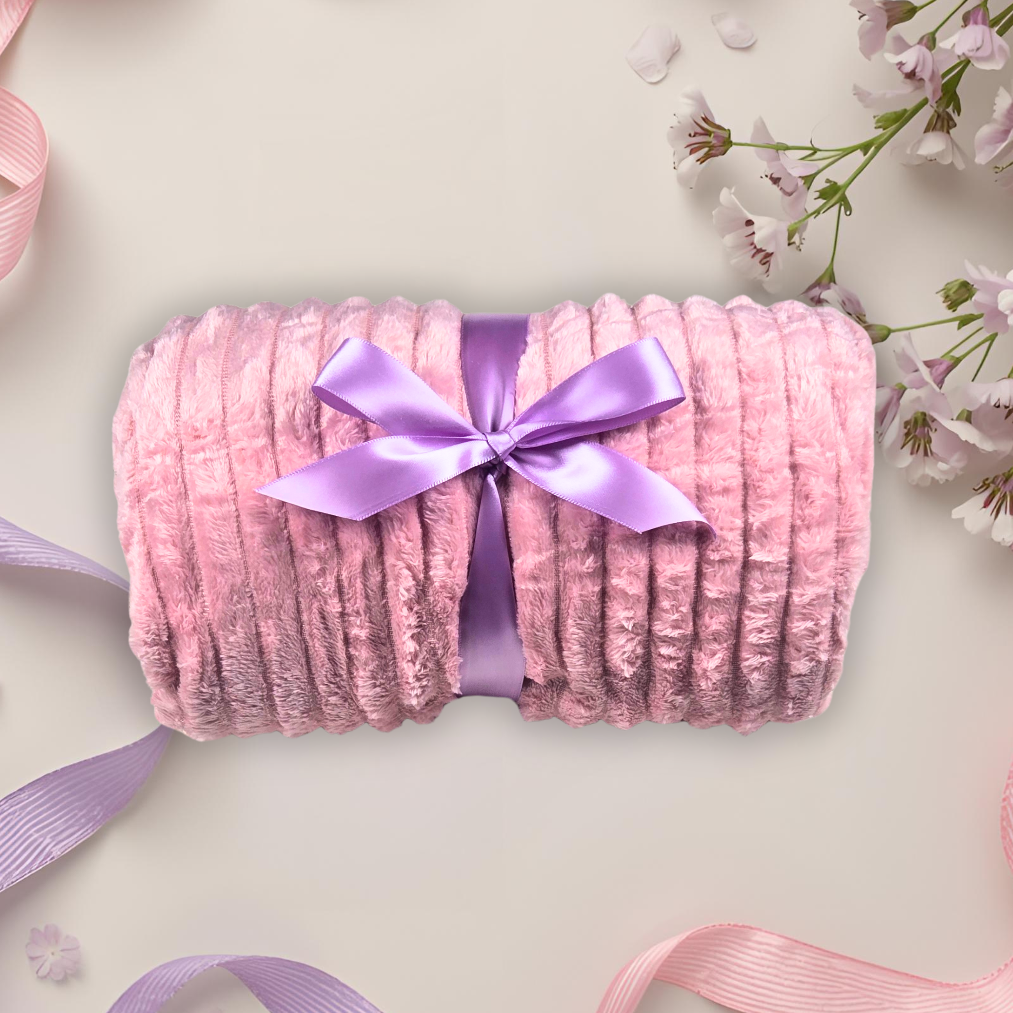 Luxury Birthday Gift Box for Her – Pink Throw, Lavender Ribbon, Birthday Cake Truffles, Bath Bomb, Soap, Wax Melts & More