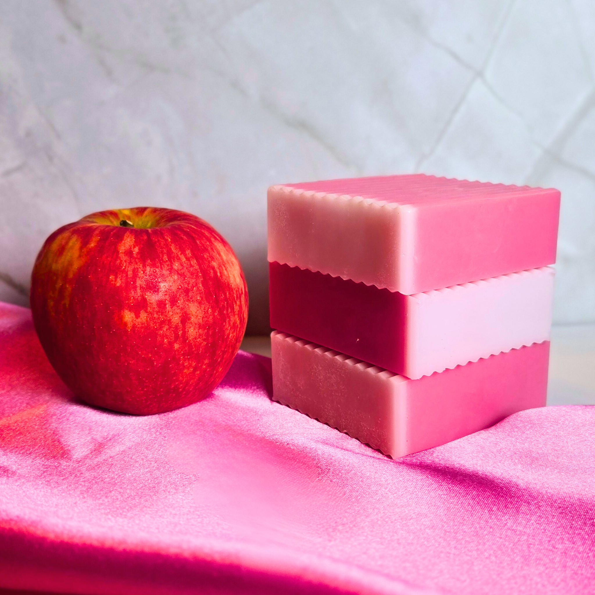 Glazed Pink Apple Spice Goat Milk Soap – Cozy Fall Scented Bar